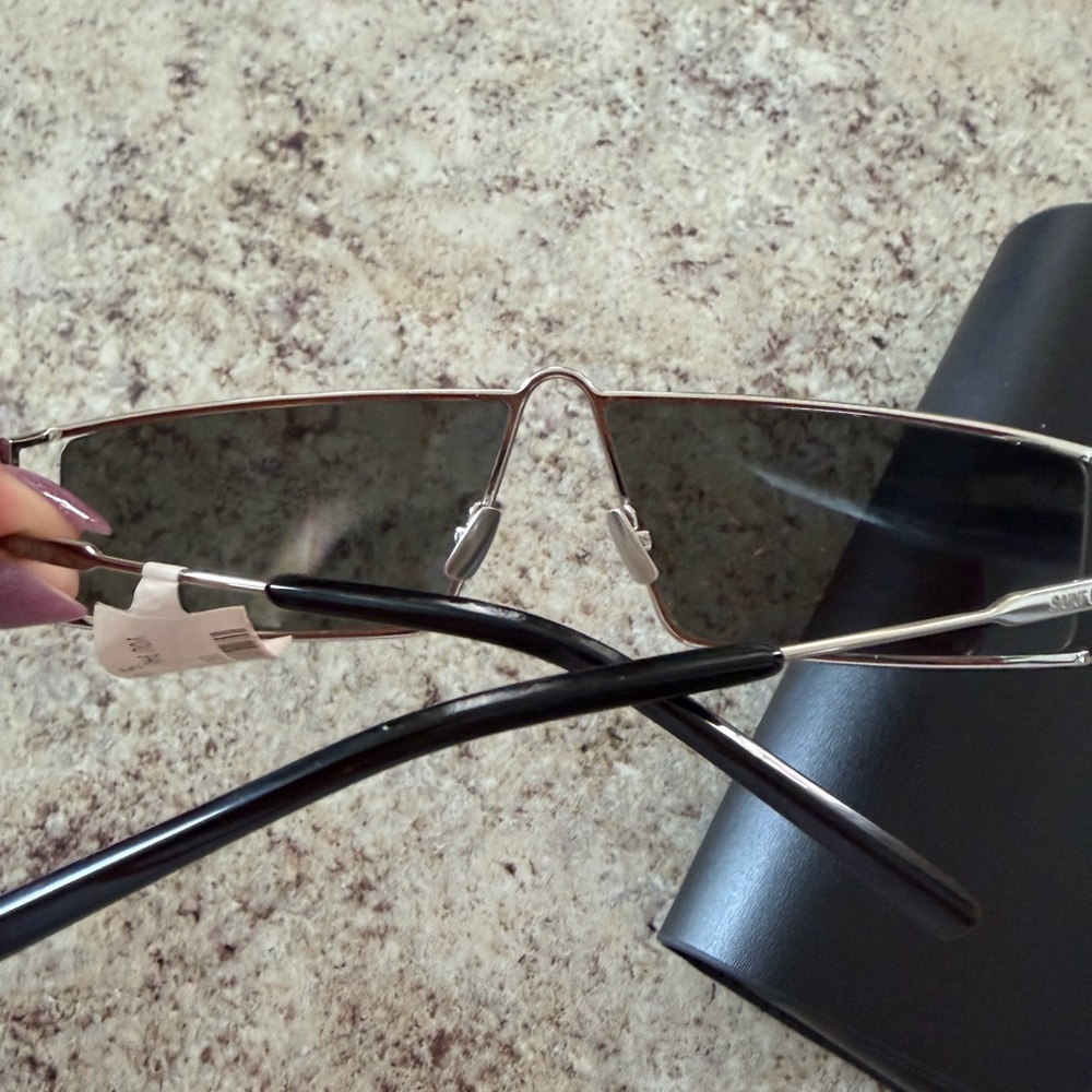Saint Laurent Silver Frame Black Lens Men’s Sunglasses - Picture 3 of 9